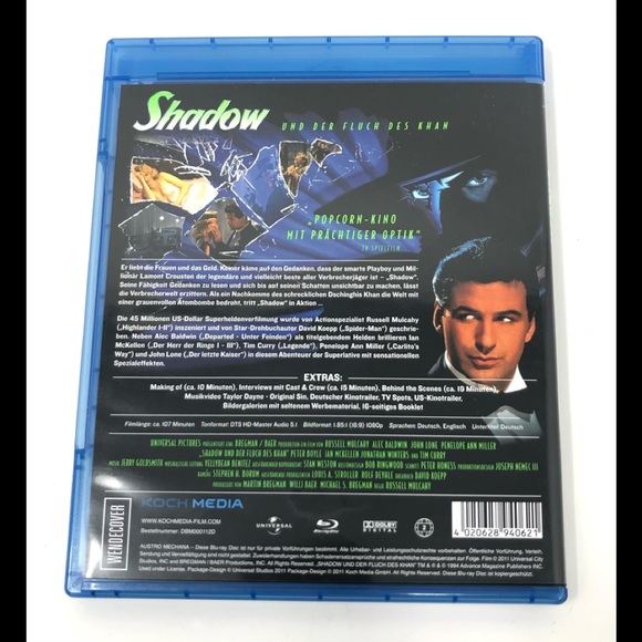 The Shadow - Alec Baldwin Blu-ray “Widescreen” (German Import Region B/2) - Picture 2 of 5